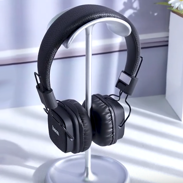 Накладные наушники складные Hoco W56 Earl 28+часов работы BT5.4/AUX/USB Type-C Black - изображение 6