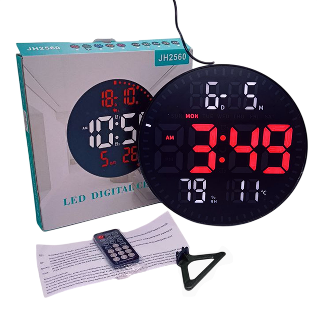 Годинник настінний настільний JH2560 Led Digital 28.5см Пульт