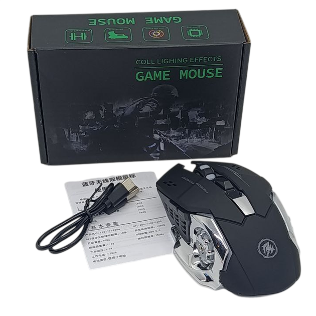 Беспроводная игровая мышь T1&T2GAME MOUSE 6D Бесшумная DPI 800-1200-1600 Li-Ion BT+2.4G Black - изображение 12