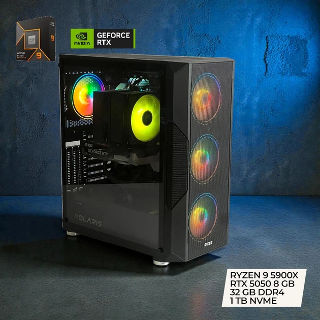 Игровой ПК AMD Ryzen 9 5900X / NVIDIA RTX 5050 / 32 GB DDR4 / 1 TB SSD M2 NVME / ASUS PRIME AMD 570P - изображение 2