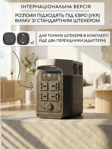 Ecoflow DELTA 2 зарядна станція (1800 W / 1024 Wh) - електростанція екофло для дому та квартири ZMR330-INT - зображення 2