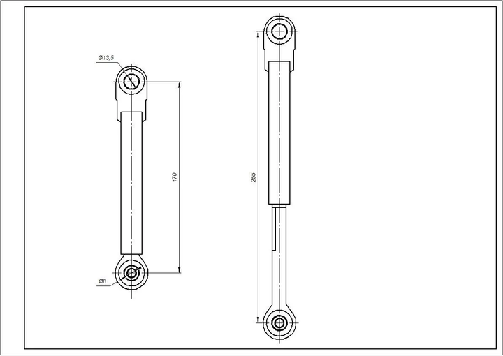 Амортизатор бака (2шт) для стиральной машины Bosch 00673541 (2378790182) - изображение 2