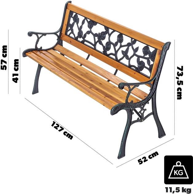 Lawka ogrodowa drewniana Kadax Sables (K10060) - obraz 10