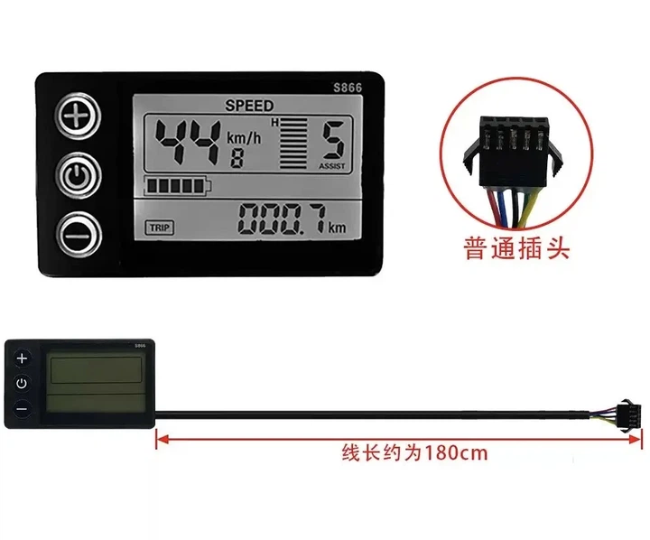 Контролер з дисплеєм 15А 350W 24/36v/48V LCD S866 - Фото 5 Контролер з дисплеєм 15А 350W 24/36v/48V LCD S866 - зображення 5
