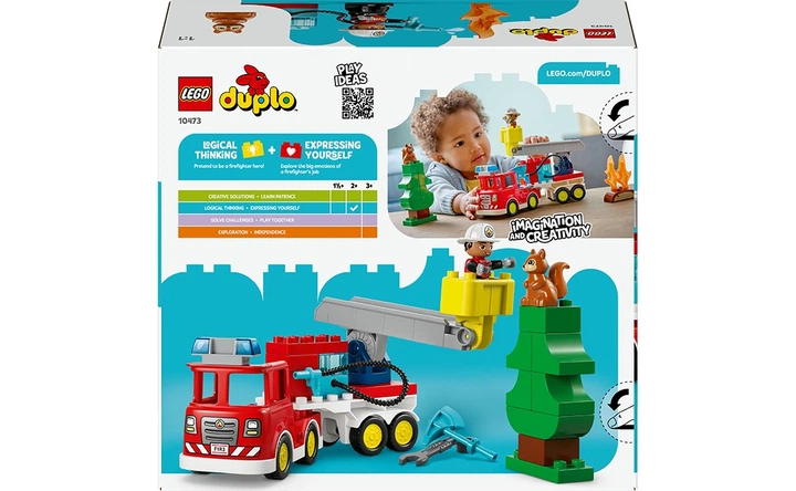 Конструктор LEGO Пожежна машина зі шлангом і пожежником 28 деталей (10473) - изображение 2