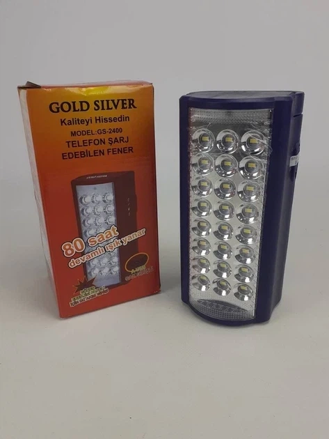 Ліхтар переносний світлодіодний з повербанком, Gold Silver GS-2400, 24 світлодіоди, прожектор, червоний (11138) - зображення 8