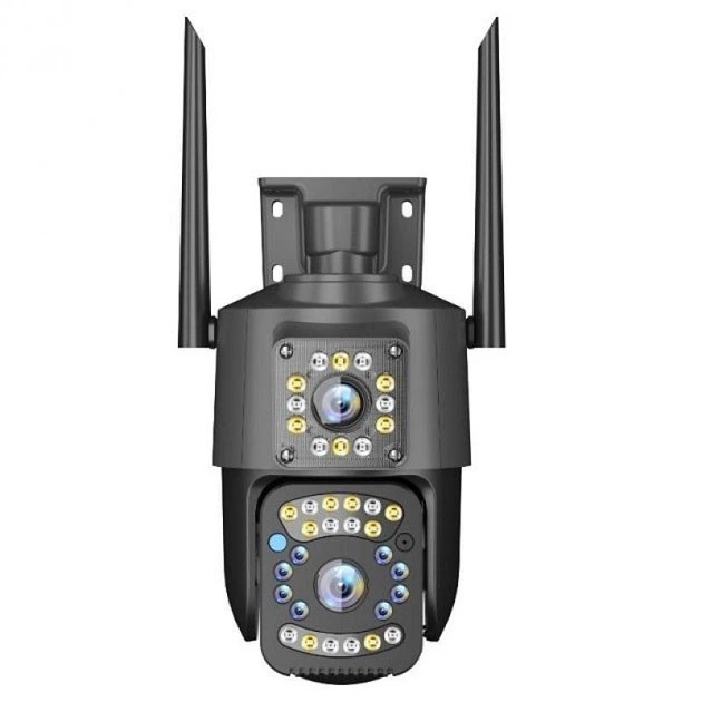 Уличная IP камера 4G/Wi-Fi с двумя линзами SC03 V380pro 4 Mп, Видеокамера с цифровым зумом и микрофоном - изображение 4