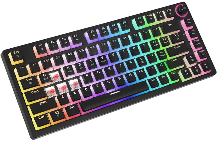 Klawiatura bezprzewodowa Savio Phenix Gateron Red Pro Pudding USB/Wireless Black (SAVGK-PHENIX RED PUDDING) - obraz 4