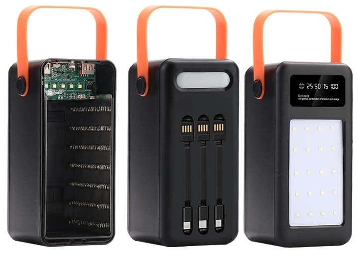 Корпус Power Bank на 35 акумуляторів 18650 з ліхтарем та швидкою зарядкою 22.5W (PD / QC) - изображение 3
