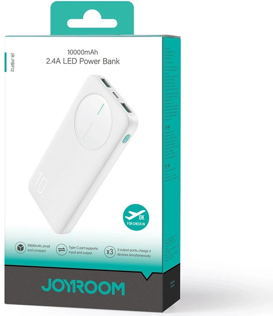 УМБ Joyroom JR-PBF12 10000 mAh 12W White (JR-PBF12) - изображение 6