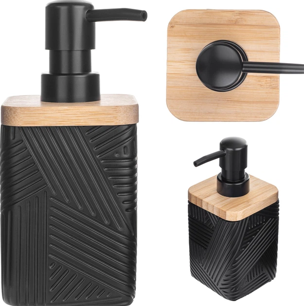 Дозатор для мила Kadax Lunel квадрартний Чорний (K10202) - зображення 3