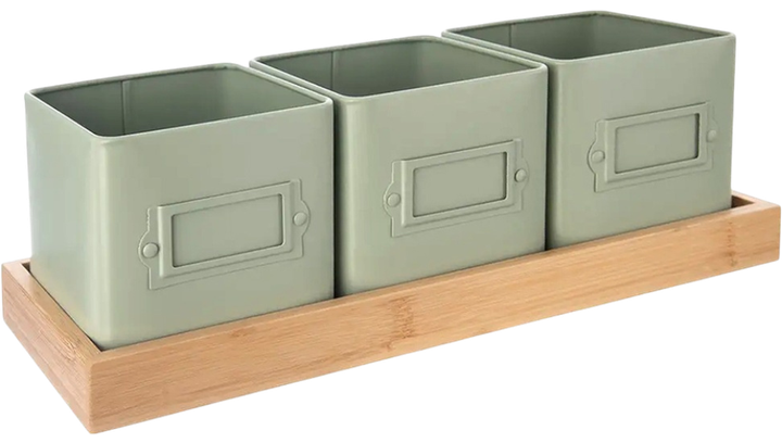 Декоративний набір із трьох металевих горщиків Orion 310629 - зображення 2