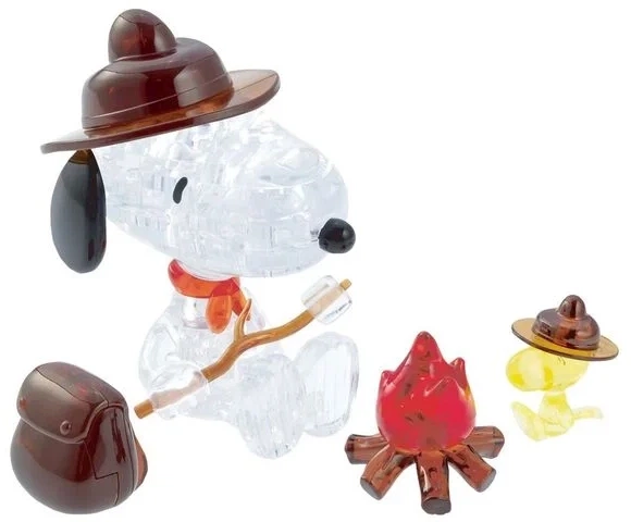 Puzzle 3D Crystal HCM Kinzel Snoopy Camping 43 elementy (4018928592121) - obraz 2