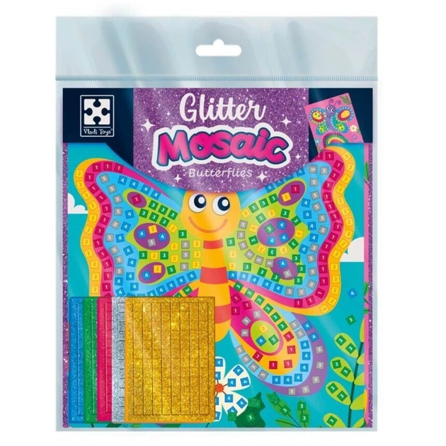 Набір для творчості з блискучою мозаїкою «Метелики» Vladi Toys (279132) - Фото 3 Набір для творчості з блискучою мозаїкою «Метелики» Vladi Toys (279132) - изображение 3