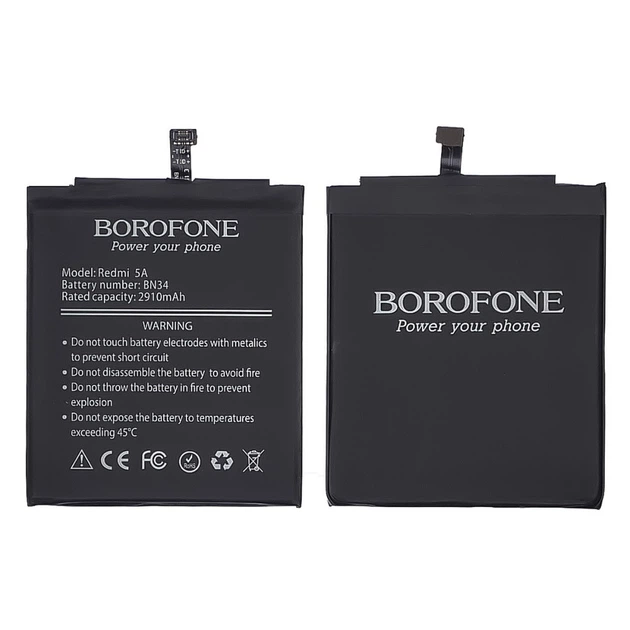 Аккумулятор Borofone BN34 для Xiaomi Redmi 5A - Фото 1 Аккумулятор Borofone BN34 для Xiaomi Redmi 5A - изображение 1