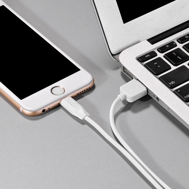 Кабель Hoco X1 2 кабелі USB to Lightning 1m білий - Фото 2 Кабель Hoco X1 2 кабелі USB to Lightning 1m білий - зображення 2