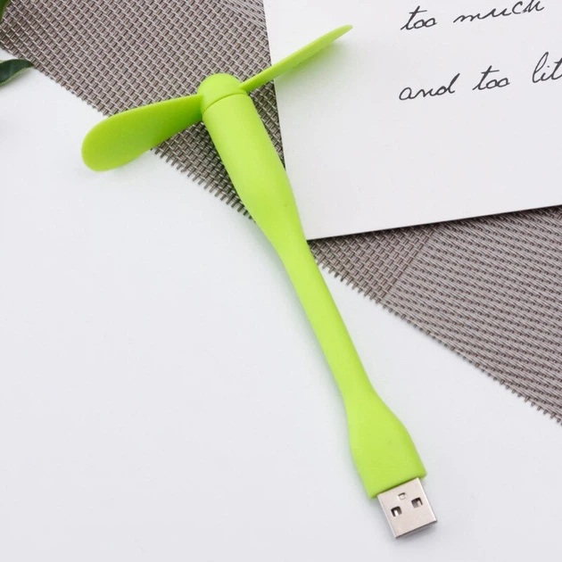 Мобільний вентилятор USB зелений - изображение 4