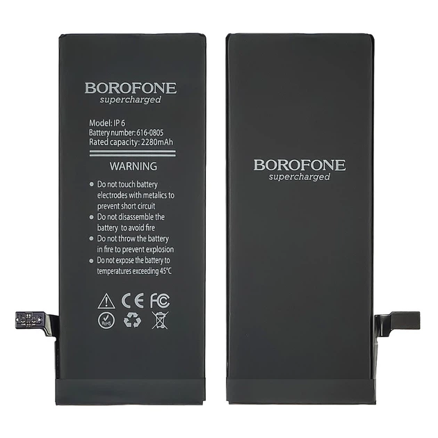 Акумулятор Borofone для Apple iPhone 6, посилений (2280 mAh) - Фото 1 Акумулятор Borofone для Apple iPhone 6, посилений (2280 mAh) - зображення 1