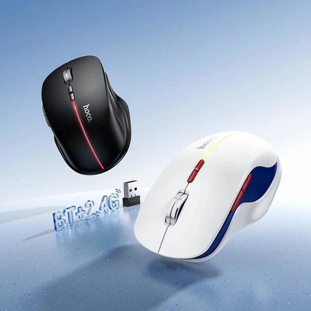 Беспроводная мышь Hoco GM40 space white без проводов (GM40) - изображение 2