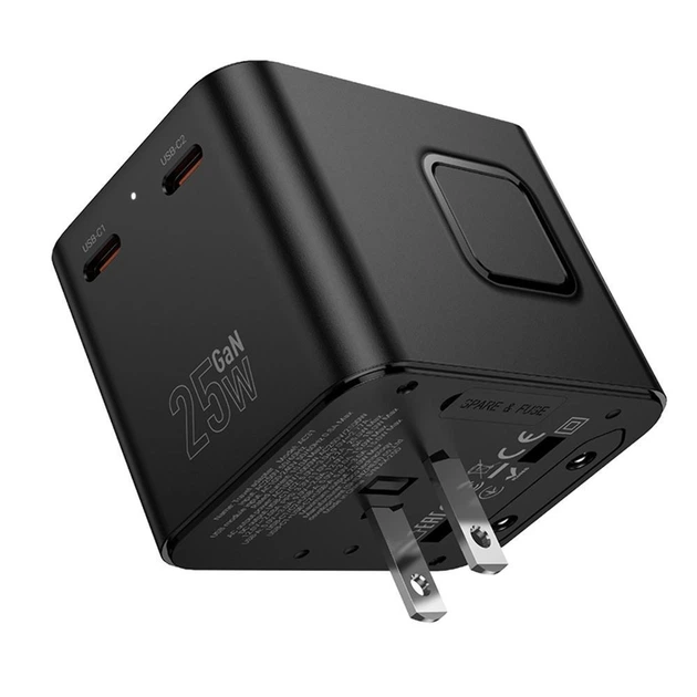 Зарядний пристрій Hoco AC31 USB/2 Type-C PD 25W чорний (AC31) - зображення 4