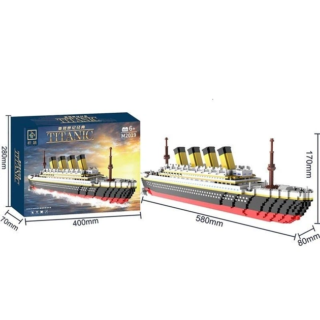 Конструктор корабель Титанік TITANIC з LED-підсвічуванням M2019, 3688 деталей - Фото 3 Конструктор корабель Титанік TITANIC з LED-підсвічуванням M2019, 3688 деталей - зображення 3
