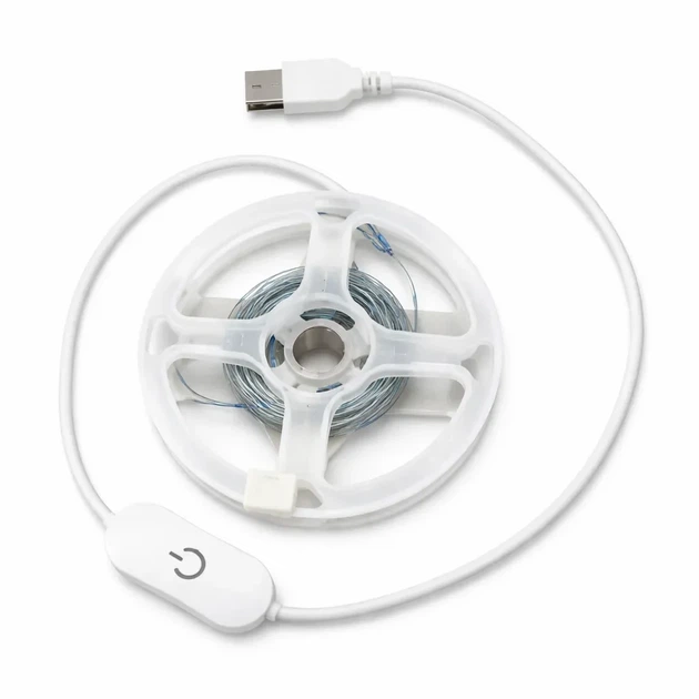 USB світлодіодна стрічка 5V, холодне біле світло, з сенсорною кнопкою, 3м - зображення 4