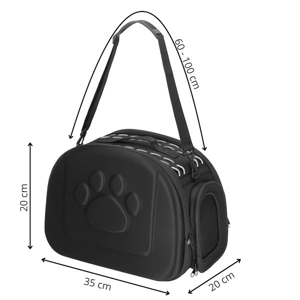 Сумка для транспортування собаки кота кролика Springos до 5 кг 20 x 35 x 20 см S Чорна (5907719480268) - зображення 6