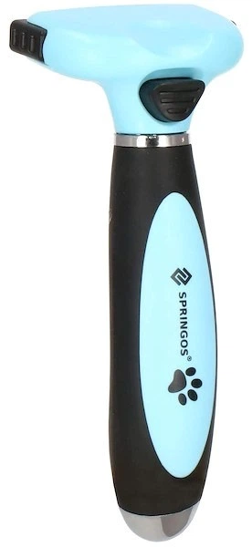 Szczotka do wyczesywania sierści Springos psa kota samoczyszcząca ostrze 5 cm Niebiesko-czarna (5907719419626) - obraz 3