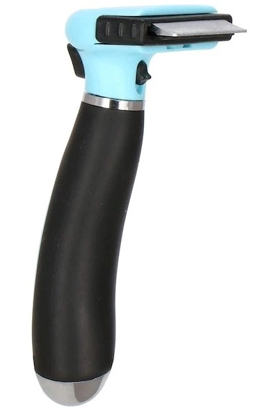 Szczotka do wyczesywania sierści Springos psa kota samoczyszcząca ostrze 5 cm Niebiesko-czarna (5907719419626) - obraz 6