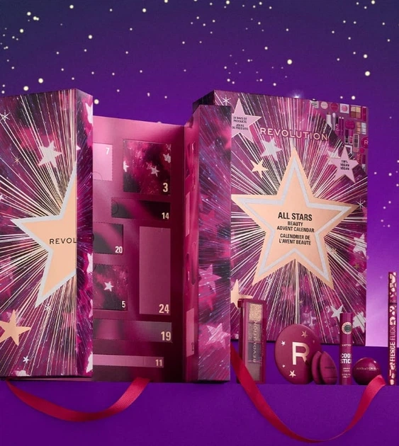 Kalendarz adwentowy Makeup Revolution All Stars Beauty 24 szt. (5057566868648) (955555913875892) - Outlet - obraz 6