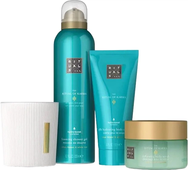 Zestaw Rituals The Ritual Of Karma Krem do ciała 100 ml + Peeling do ciała 125 ml + Żel pod prysznic 200 ml + Świeca zapachowa 140 g (8719134184525) (955555915626699) - Outlet - obraz 2