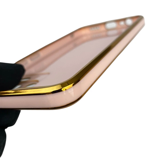 Чохол для Realme 8 глянцевий із захистом камери із золотою окантовкою та кільцем MagSafe пудровий - Фото 2 Чохол для Realme 8 глянцевий із захистом камери із золотою окантовкою та кільцем MagSafe пудровий - зображення 2