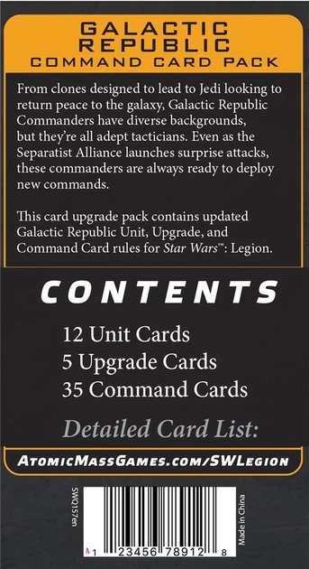 Доповнення до настільної гри Atomic Mass Games Star Wars Legion 2.0: Командування Галактичної Республіки (англійське видання) SWQ157 (841333132323) - зображення 3