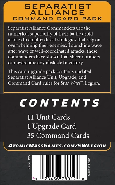 Доповнення до настільної гри Atomic Mass Games Star Wars Legion 2.0: Командування Альянсу Сепаратистів (англійське видання) SWQ158 (841333132330) - зображення 3