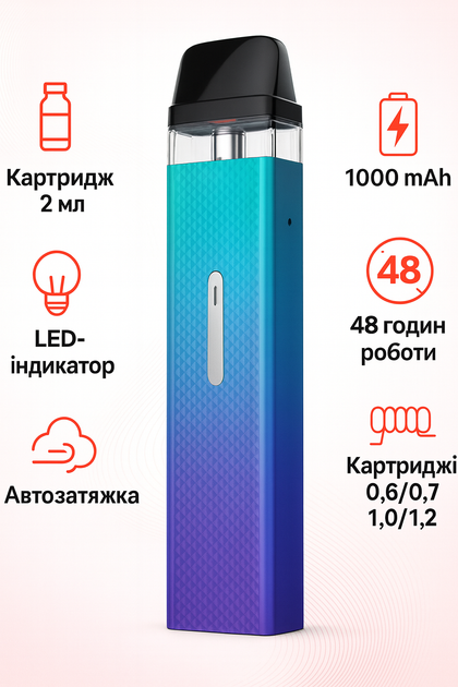 POD-система Vaporesso XROS MINI KIt Grape Purple вейп 1000 мАч под система вапорессо иксрос мини кит фиолетовая до 30Вт - изображение 4