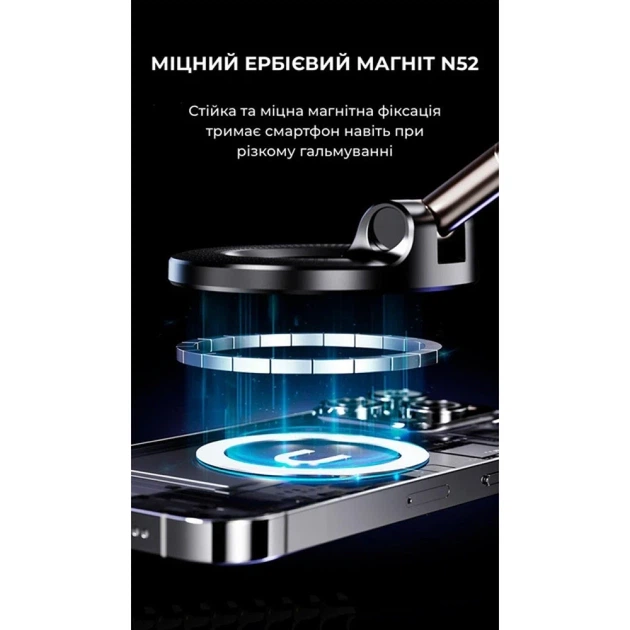 Вакуумный держатель для смартфона TitanMount MagSafe 2025 белый, магнит 2 кг, присоска на стекло и торпедо, 360°(546) - изображение 5
