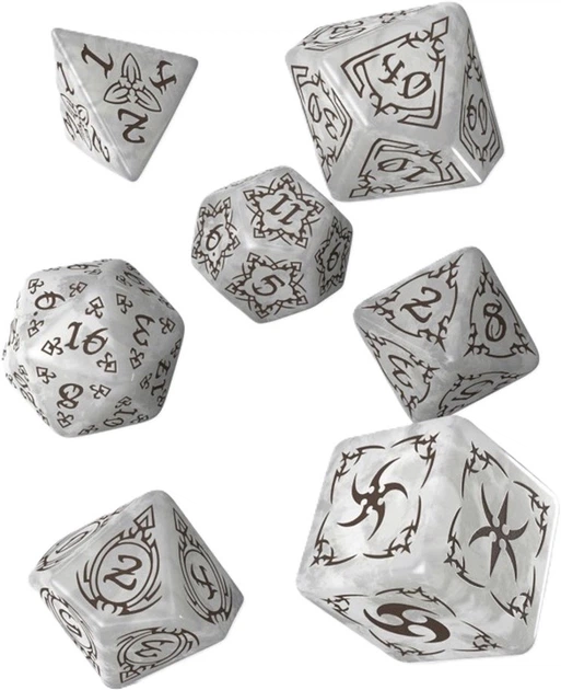 Zestaw kostek do gry Q Workshop Tribal Perłowo-brązowe (5907699497997) - obraz 2