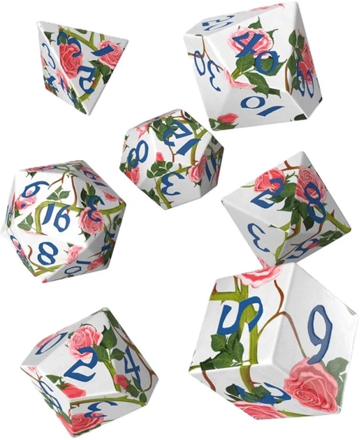 Zestaw kostek do gry Q Workshop Full Art: Róże (5907699497980) - obraz 2