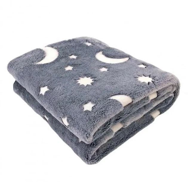 Плед, що світиться 150х100см, Magic Blanket, Сірий / Дитяче флісове покривало / Люменісцентний плед на ліжко ( 11790 ) - зображення 4