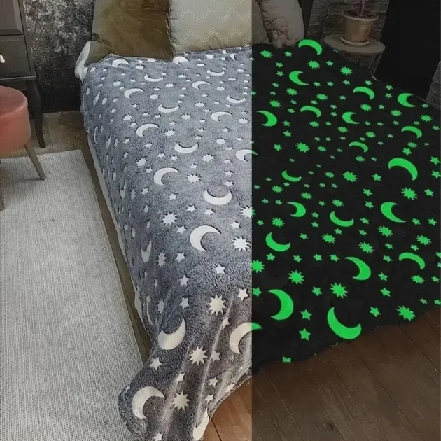 Плед, що світиться 150х100см, Magic Blanket, Сірий / Дитяче флісове покривало / Люменісцентний плед на ліжко ( 11790 ) - зображення 6