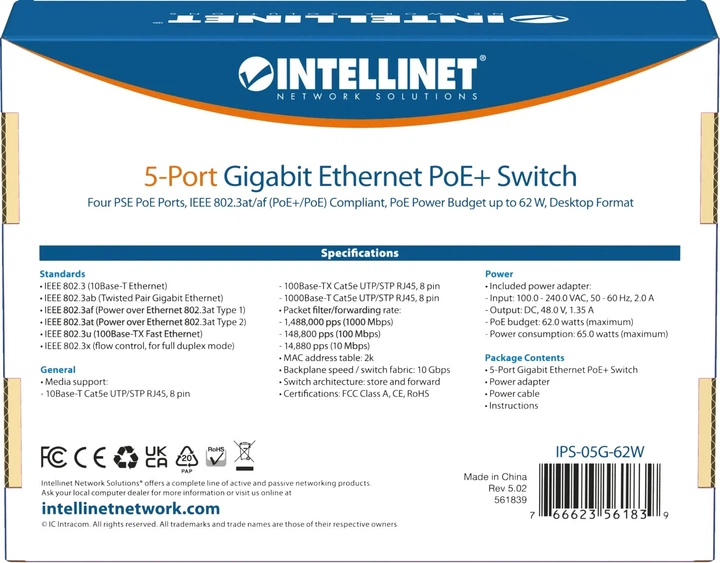 Коммутатор Intellinet IPS-05G-62W (766623561839) - изображение 7