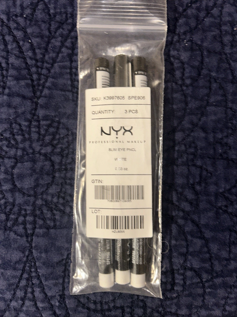 Пігментований олівець для очей NYX Slim Eye Pencil White SPE906 - зображення 4