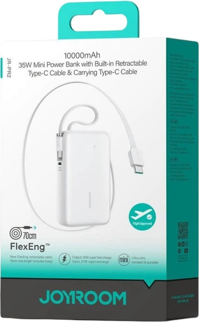 УМБ JOYROOM JR-PR2 10000 mAh 35W White (JR-PR2-white) - зображення 2