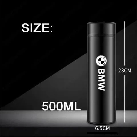 Термос BMW з дисплеєм температури, смарт термокружка з індикатором °C, 500 мл, чорний - зображення 4