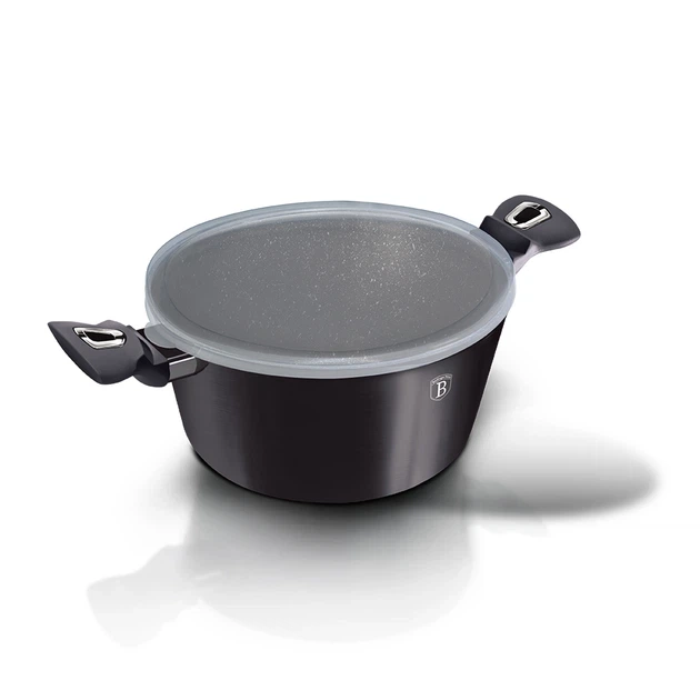 Кастрюля с крышкой Berlinger Haus Metallic Line Carbon Pro Edition 30 см 8 л антипригарное покрытие (BH-6924) - Фото 3 Кастрюля с крышкой Berlinger Haus Metallic Line Carbon Pro Edition 30 см 8 л антипригарное покрытие (BH-6924) - изображение 3