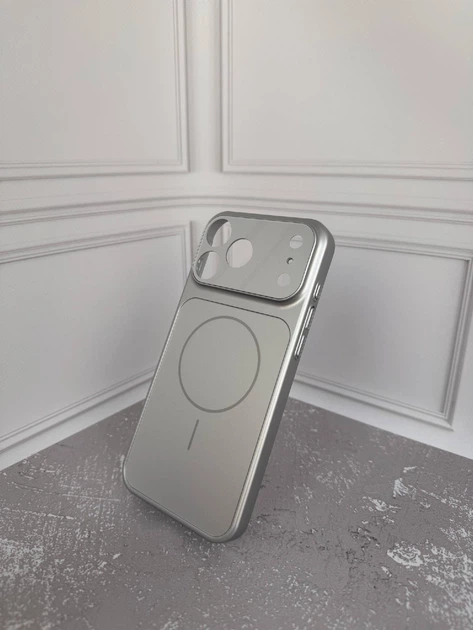 Чехол противоударный матовый c защитой камеры AG-Glass Case with MagSafe для iPhone 17 Pro Max Silver - Фото 2 Чехол противоударный матовый c защитой камеры AG-Glass Case with MagSafe для iPhone 17 Pro Max Silver - изображение 2