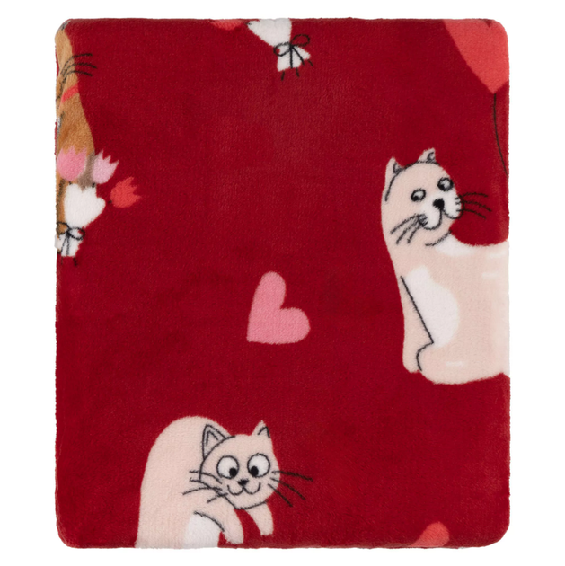 Плед Ardesto Flannel 160х200см, 100% поліестер, котики з сердечками ART0124PB - Фото 2 Плед Ardesto Flannel 160х200см, 100% поліестер, котики з сердечками ART0124PB - изображение 2