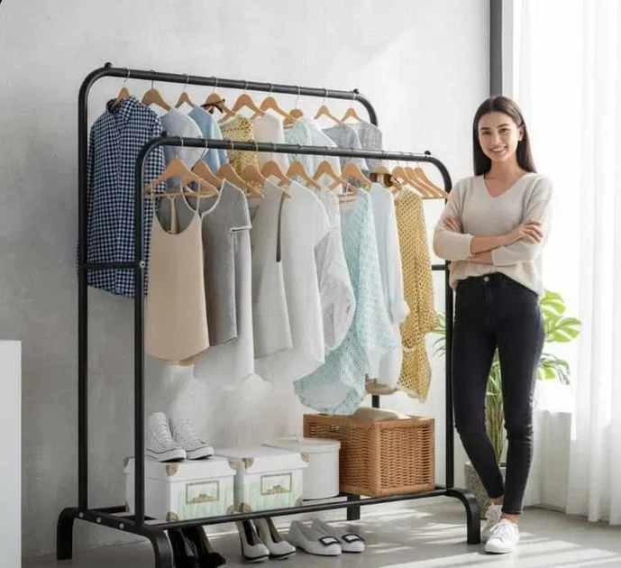 Подвійна стійка-вішак для одягу та полиці взуття Loft Rack підлогова - изображение 2