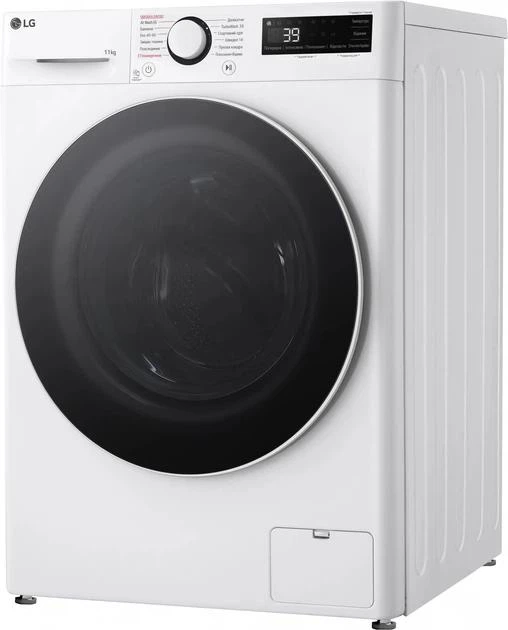 Стиральная машина LG серии AI DD™ TurboWash™ 360˚ F4Y5ES0W, фронтальная, полноразмерная, 11 кг, 1400, класс A/A/B, 56 см, 12 программ, дисплей, пар, инвертор, белый с черным люком - Фото 3 Стиральная машина LG серии AI DD™ TurboWash™ 360˚ F4Y5ES0W, фронтальная, полноразмерная, 11 кг, 1400, класс A/A/B, 56 см, 12 программ, дисплей, пар, инвертор, белый с черным люком - изображение 3