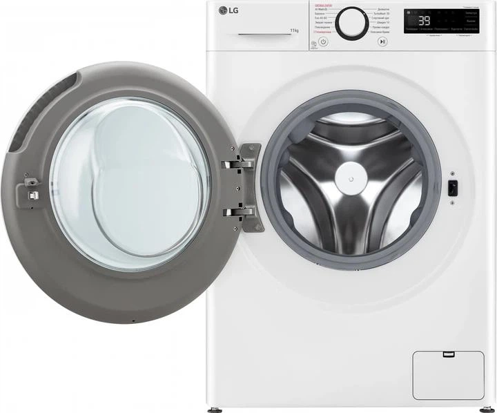 Стиральная машина LG серии AI DD™ TurboWash™ 360˚ F4Y5ES0W, фронтальная, полноразмерная, 11 кг, 1400, класс A/A/B, 56 см, 12 программ, дисплей, пар, инвертор, белый с черным люком - Фото 10 Стиральная машина LG серии AI DD™ TurboWash™ 360˚ F4Y5ES0W, фронтальная, полноразмерная, 11 кг, 1400, класс A/A/B, 56 см, 12 программ, дисплей, пар, инвертор, белый с черным люком - изображение 10
